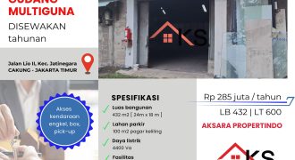 [READY MEI’26] Disewakan Cepat Gudang Multiguna di dekat jalan raya Jakarta Timur
