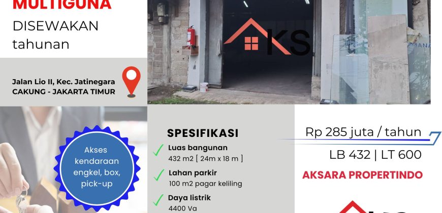 [READY] Disewakan Cepat Gudang Multiguna di dekat jalan raya Jakarta Timur